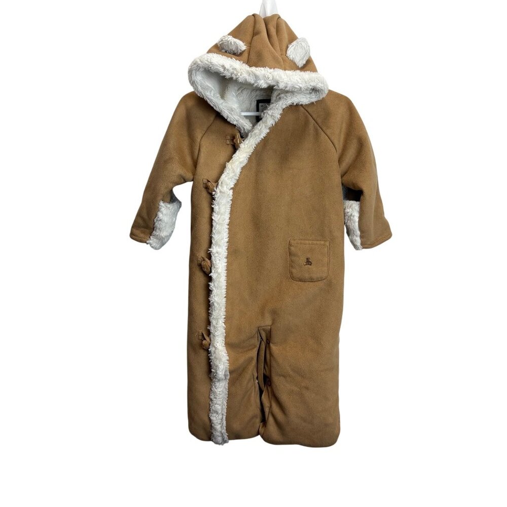 Baby‎ Gap 6-12 Months Faux Suede Bunting One Piece Snowsuit Hood Sherpa Lined